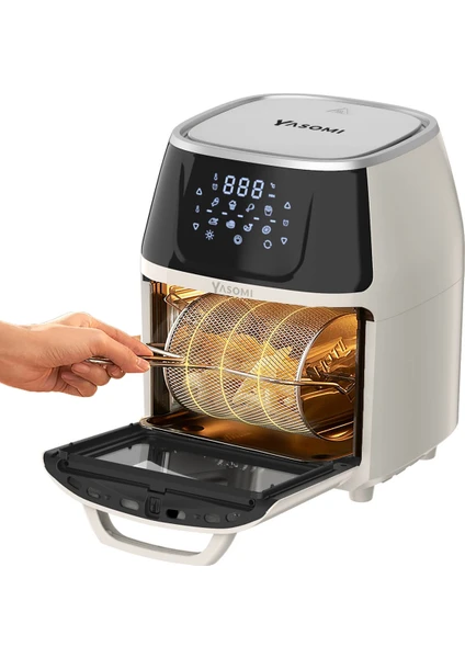 Y88 Xxl Bej 1500W 8 Litre Airfryer Oven Fritöz (Yasomi Türkiye Garantili)