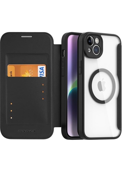 Kart Bölmeli Cüzdanlı Manyetik Magsafe Uyumlu iPhone 14 Plus Kılıf Iphone Cüzdan Kartlık Kılıf