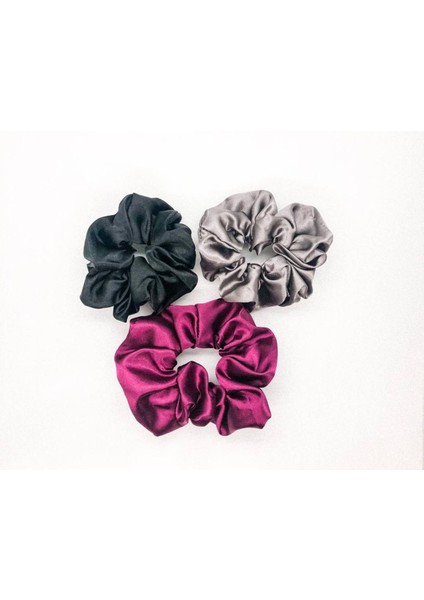 Kadın 3 ' Lü Saten Saç Lastik Toka Seti