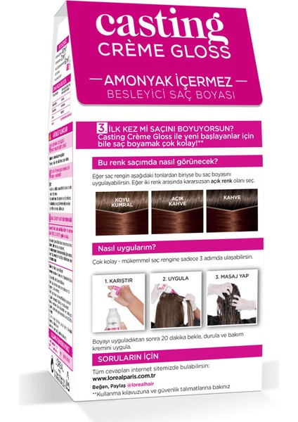 L'Oréal Paris Casting Crème Gloss Saç Boyası - 535 Sıcak Çikolata