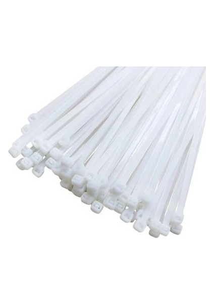 Kablo Bağı Plastik Kelepçe Beyaz 2.5X200 mm - 100 Adet