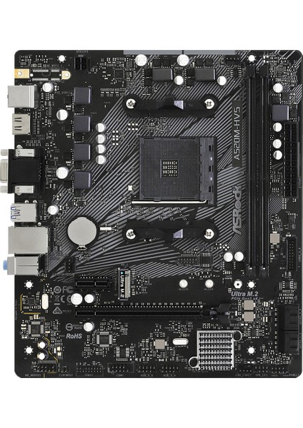 A520M Hvs Socket Am4, Ddr4 4733+MHZ(O.C.), M.2, USB 3.2, Hdmı,vga Matx A520 Anakart (ASRA520M-HVS)