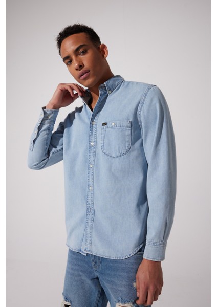 Lee Regular Fit Normal Kesim %100 Pamuk Mavi Jean Kot Gömlek fiyatları