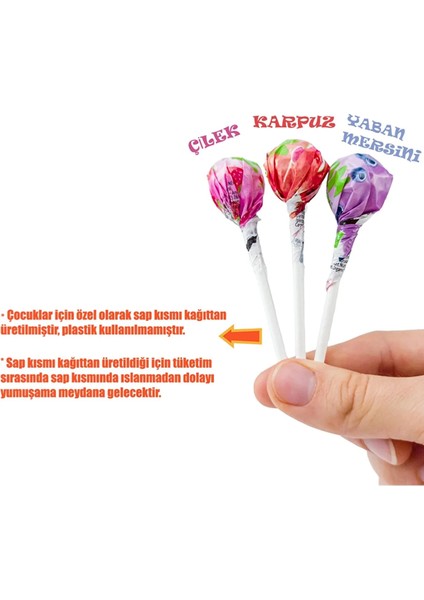 Mom; Magical Organic Moods, (Çilek, Karpuz, Yaban Mersini ve C Vitamini) Top Lolipop 5,8 gr x 10 Adet/1 Paket.