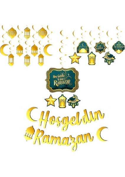 Ramazan Süsleri Duvar Pano Tavan Süsü Hoşgeldin Ramazan 21 Parça
