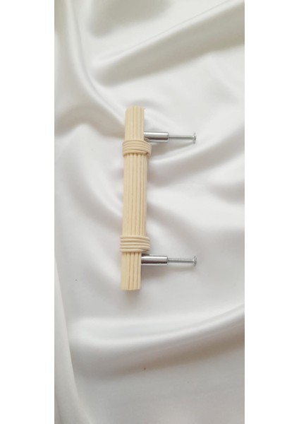 Doğal Rattan Bambu Dolap Kulpu 128 mm