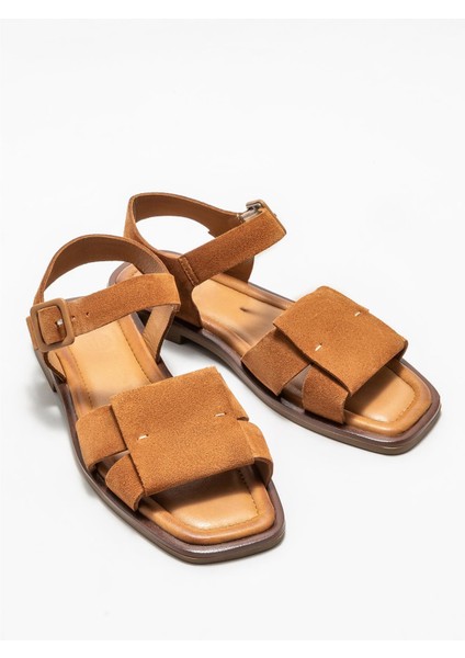 Taba Deri Kadın Düz Sandalet fiyatları