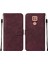 Moto G9 / G9 Play / E7 Plus Için Kabartmalı Pu Deri Stand Cüzdan Telefon Kılıfı - Kırmızı (Yurt Dışından) 1