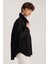Siyah Oversize Poplin Gömlek 4