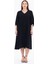 Kadın Büyük Beden Midi Boy Truvakar Kol Elbise 1090 Siyah 1