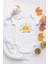 Organik %100 Pamuk Uzun Kollu Beyaz Love To Smile Bebek Body Bebek Badi Çıtçıtlı Zıbın 1