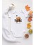 Organik %100 Pamuk Uzun Kollu Beyaz Hi There Teddy Bear Bebek Body Bebek Badi Çıtçıtlı Zıbın 1
