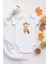 The Flintstones Bam Bam Organik Baskılı Bebek Body %100 Pamuklu Ekru Çıtçıtlı Badi Zıbın 1