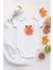 Organik %100 Pamuk Uzun Kollu Beyaz Love 2 Teddy Bear Bebek Body Bebek Badi Çıtçıtlı Zıbın 1