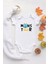 Organik %100 Pamuk Uzun Kollu Beyaz Little Monster 2 Bebek Body Bebek Badi Çıtçıtlı Zıbın 1