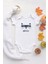 Organik %100 Pamuk Uzun Kollu Beyaz Kedi Meow Bebek Body Bebek Badi Çıtçıtlı Zıbın 1