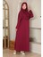 Kolay Giyilebilen Tek Parça Namaz Elbisesi Bordo 1