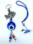 El Yapımı Nazar Boncuğu Balıklı Anahtarlık + Kuş Araba Dikiz Ayna Süsü Cam Dekoratif Hediyelik Set 5
