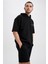 Fit Oversize Fit Kapüşonlu Baskılı Kısa Kollu Pamuklu Tişört Z5632AZ23SP 6