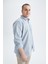Slim Fit Polo Yaka Uzun Kollu %100 Pamuk Gömlek M7180AZ22SP 8