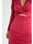 Bodycon V Yaka Kesik Detaylı Uzun Kollu Mini Elbise X2743AZ22SP 8