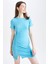 Coool Bisiklet Yaka Büzgü Detaylı Kısa Kollu Bodycon Mini Elbise Y0107AZ22SP 8