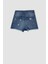 Mom Fit Yırtık Detaylı Jean %100 Pamuk Şort Y8090AZ22HS 8