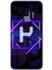 Samsung Galaxy S9 Kılıf Hd Desen Baskılı Arka Kapak - Dark Neon Yaprak H Harfi 1