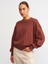 40114 Cep Detaylı Sweatshirt-Kahve 1