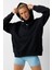Sportswear Collection Essantial Bol Kesim Siyah Kadın Sweatshrit 1