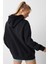 Sportswear Collection Essantial Bol Kesim Siyah Kadın Sweatshrit 2