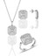 Gümüş Rodyumlu Pırlanta Montürlü Taşlı Baget Üçlü Set 1
