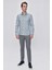 Erkek Mavi Pamuk Baskılı Slim Fit Dar Kesim Gömlek 5