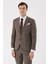 Erkek Kahve Yünlü Düz Desen 6 Drop Slim Fit Takım Elbise 4