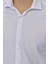 Erkek Beyaz Basic Slim Fit Dar Kesim Gömlek 5