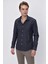 Erkek Lacivert Microcotton Baskılı Slim Fit Gömlek 3