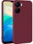 Vivo Y16 Kılıf Premier Silikon Mat Koruma+Nano Glass Mürdüm 1