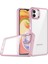 Samsung Galaxy A04 Kılıf Flora Sert Silikon Arkası Cam Şeffaf Pembe 1