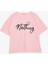 Kız Çocuk Tişört Taşlı Yazı Baskılı 9-16 Yaş, Pembe 1