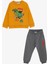 Erkek Çocuk Eşofman Takımı Dinozor Baskılı 1.5-5 Yaş, Hardal Sarı 1
