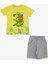 Erkek Çocuk Şortlu Takım Kampçı Timsah Baskılı 2-6 Yaş, Neon Sarı 1