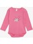 Kız Bebek Çıtçıtlı Zıbın Body Uyuyan Tavşancık Baskılı 9 Ay-3 Yaş, Pembe 1