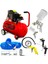 50 Litre Hava Kompresörü 2hp 8bar 15MT Spiral Hortum Havatabancası- Jakları Full- Fırsat Paket 1