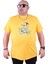 Büyük Beden Sıfır Yaka Tişört Tropical 23114 Sarı 1
