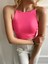 Kadın Pembe Halter Yaka Crop 3