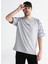 Bisiklet Yaka Baskılı Gri Melanj Erkek T-Shirt E-Mıkes 1