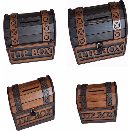 Tip Box Ahşap Kumbara Sandık Tipi Tipbox Kilitli Fiyatı