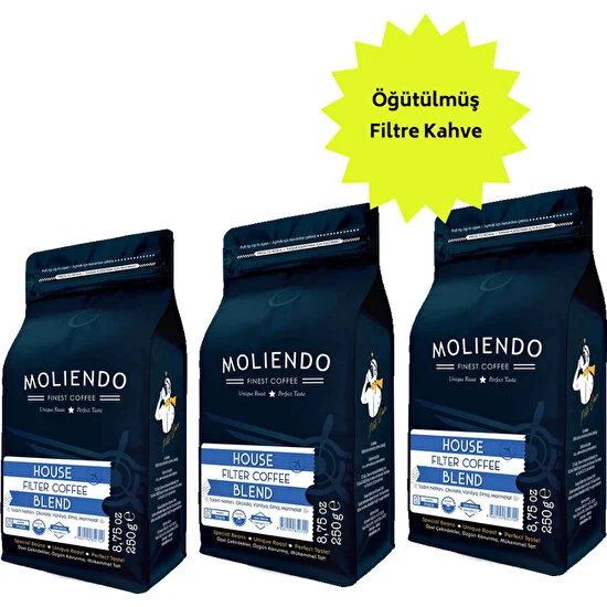 Moliendo House Blend Filtre Kahve Avantaj Paketi 3*250 G (Öğütülmüş Filtre Kahve)