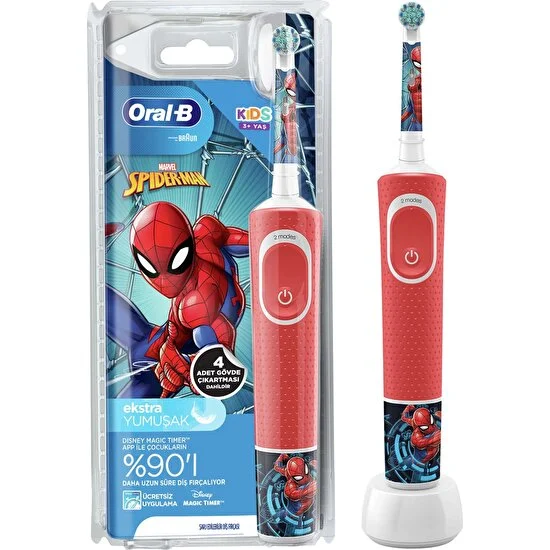 Oral-B D100 Çocuk Şarj Edilebilir Diş Fırçası Spiderman