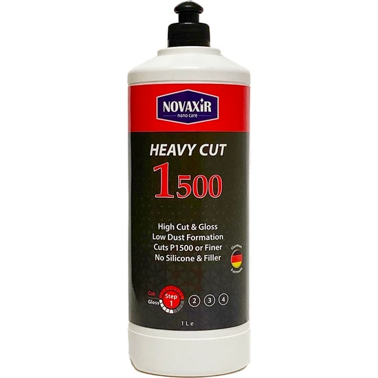 Novaxir Heavy Cut 1500 Çizik Çıkarıcı Kalın Pasta, 1L, Silikon-Dolgu Içermez NVHC1L